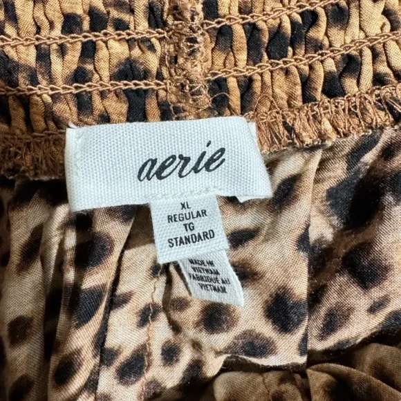Aerie Party Pant Leopard Print Wide-Leg Flowy Pants XL - Picture 8 of 12